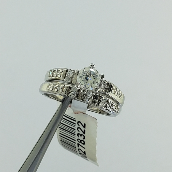 Brand New 3 Pcs 925 Silver His & Hers Wedding Set - Picture 8 of 8